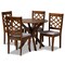 Baxton Studio Elena Grey Upholstered and Walnut Wood 5-Piece Dining Set 172-9875-10891 - alternate 1